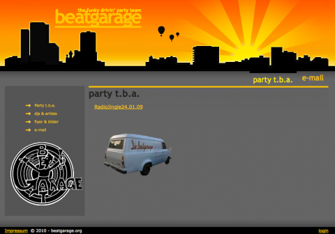 Party project Website: the funky driv&#039;in Beatgarage